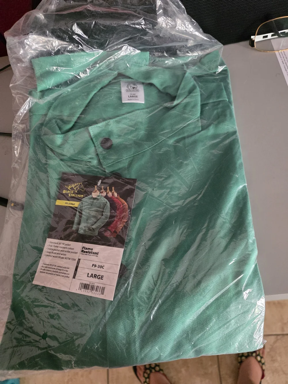 Flame Resistant Men's Jacket - Green, Large